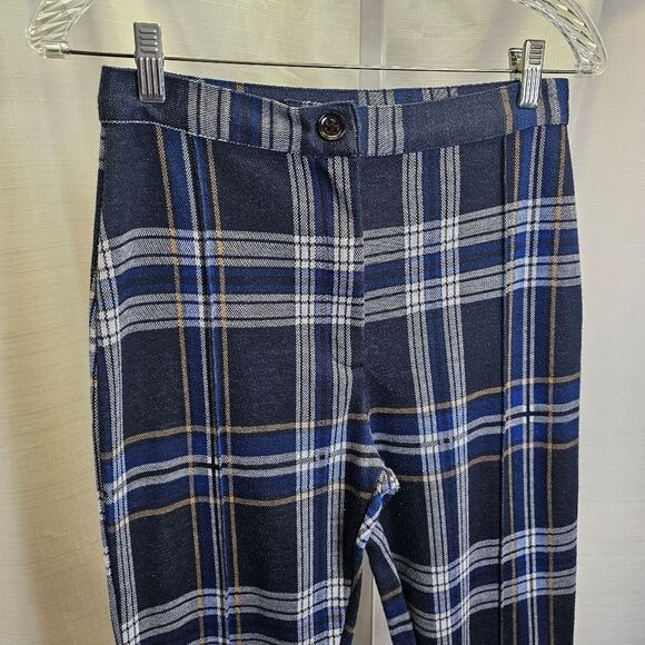 Free People Blue Carnaby Plaid High Waisted Skinny Pants Size 6 - Picture 5 of 7